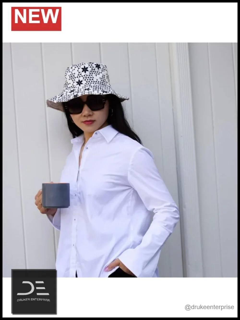 Floral Bucket Hat - 100% Polyester - Classic Flower Design - Lightweight
